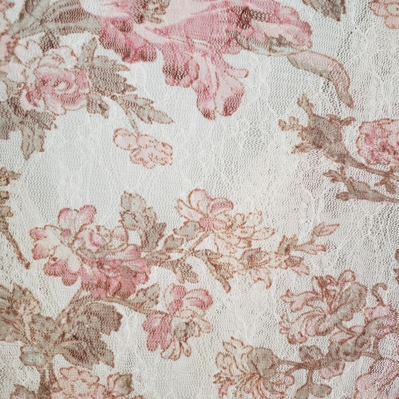 Y2K Denim and Supply Ralph Lauren Lace and Mesh Floral Long Sleeve Top Size M - Picture 7 of 8